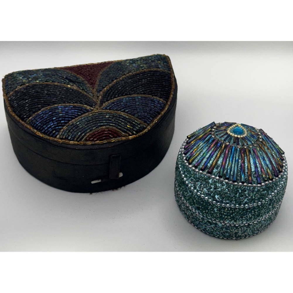 Y2K Boho Vintage Beaded Trinket Box's
